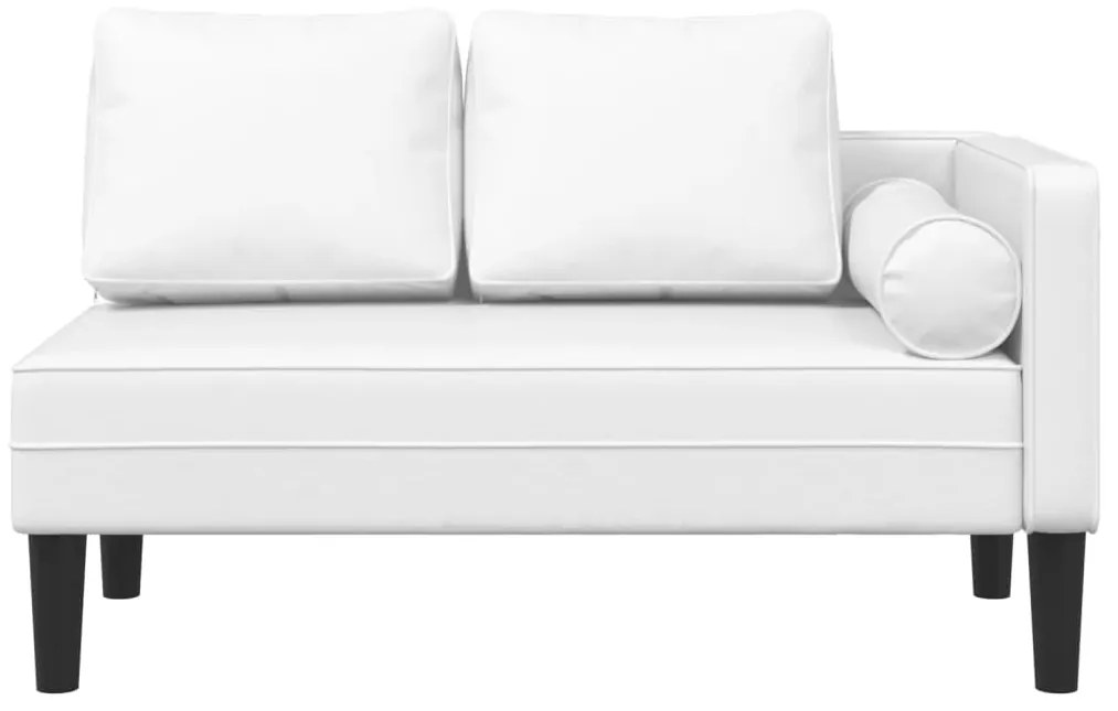 Chaise longue com almofadões couro artificial branco