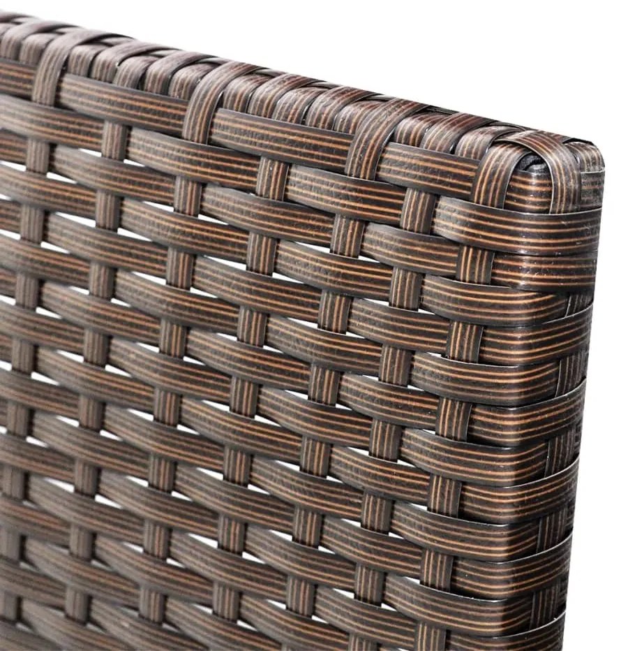 3 pcs conjunto lounge jardim c/ almofadões vime PE castanho