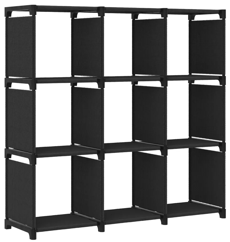 Unidade de prateleiras 9 cubos 103x30x107,5 cm tecido preto