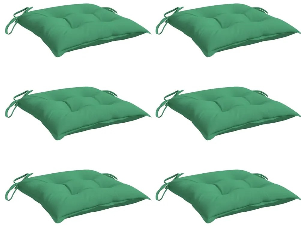 Almofadões de cadeira 6 pcs 40x40x7 cm tecido oxford verde