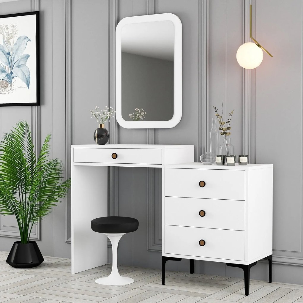 Cómoda Lizbon500 – Branco – 124 cm x 84,7 cm x 40 cm