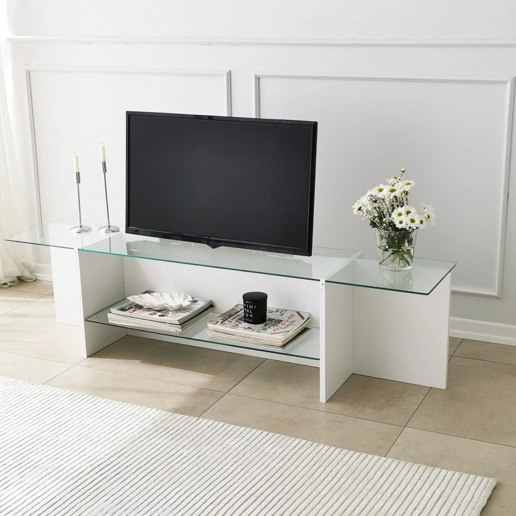 Suporte de TV Escape – Branco – 158 cm x 40 cm x 35 cm