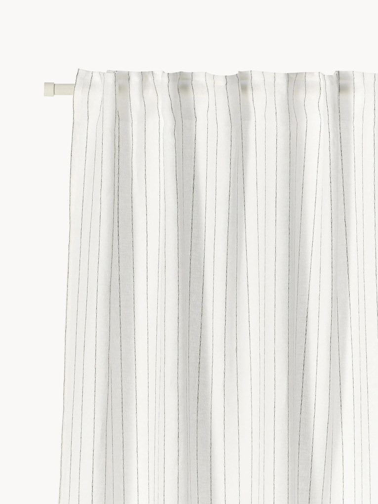 Cortinas transparentes com multi-banda Birch, conjunto de 2