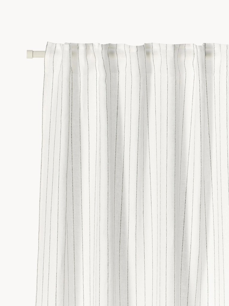 Cortinas transparentes multi-banda Birch, conjunto de 2, L 130 cm