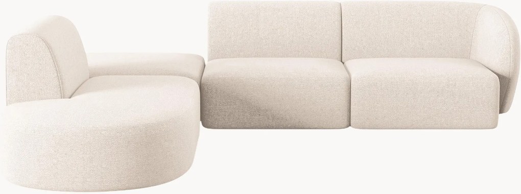 Sofá de canto modular em chenille Paolo (5 lugares)