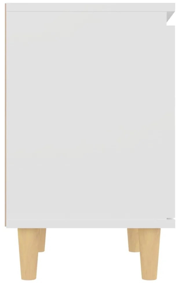 Mesa de cabeceira c/ pernas em madeira maciça 40x30x50cm branco