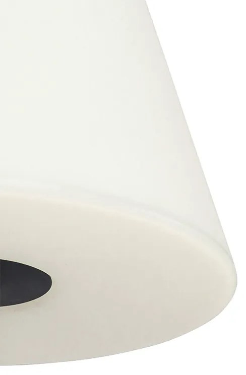 Candeeiro de pé exterior preto com abajur branco 35 cm IP65 - Virginia Design