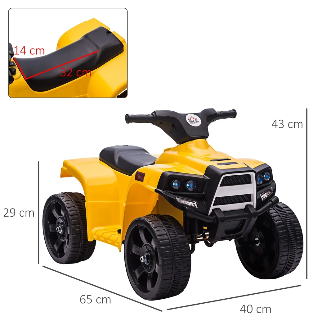 Moto Elétrica para Crianças a partir de 18 Meses 6V com Faróis Buzina 2  Rodas de Equilibrio Velocidade Máx. de 3km/h Motocicleta de Brinquedo  88,5x42,5x49cm Vermelho