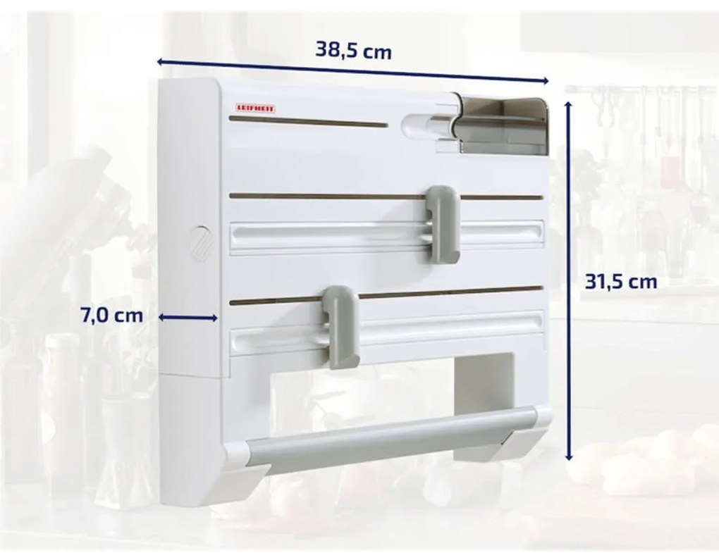 Suporte de parede p/ rolos de cozinha Parat Plus branco 25723