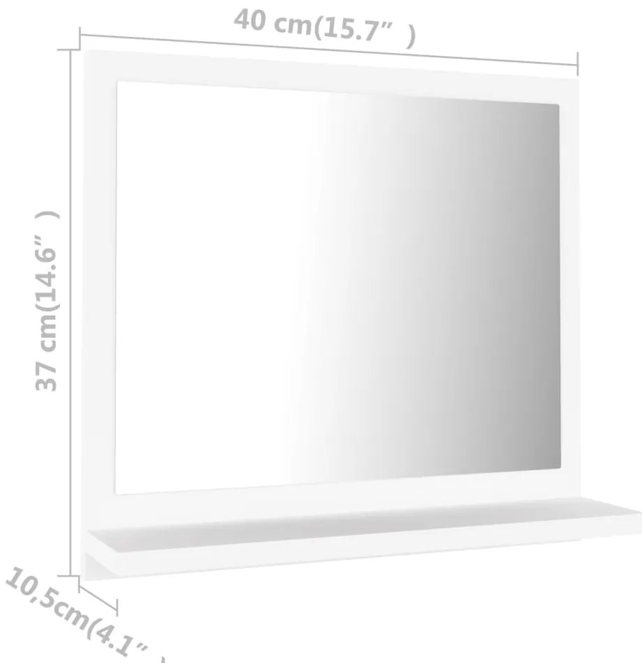 Espelho de casa de banho 40x10,5x37 cm derivados madeira branco