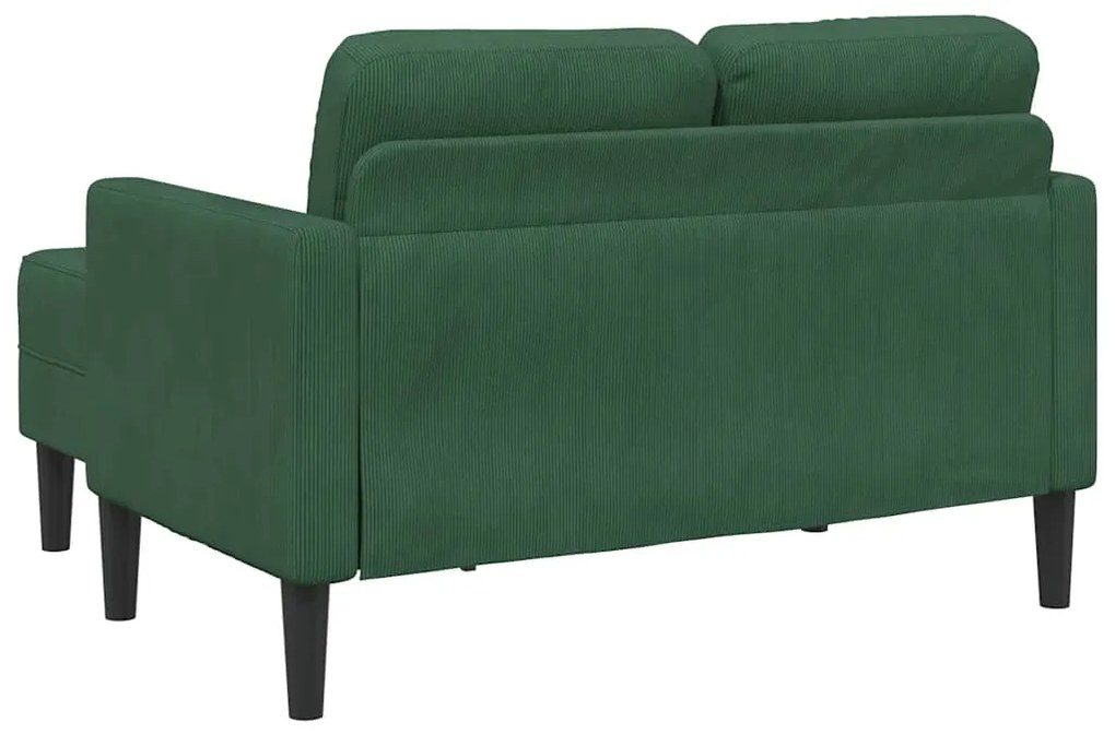 Sofá 2 lugares com Chaise em L 125 cm linho verde selva