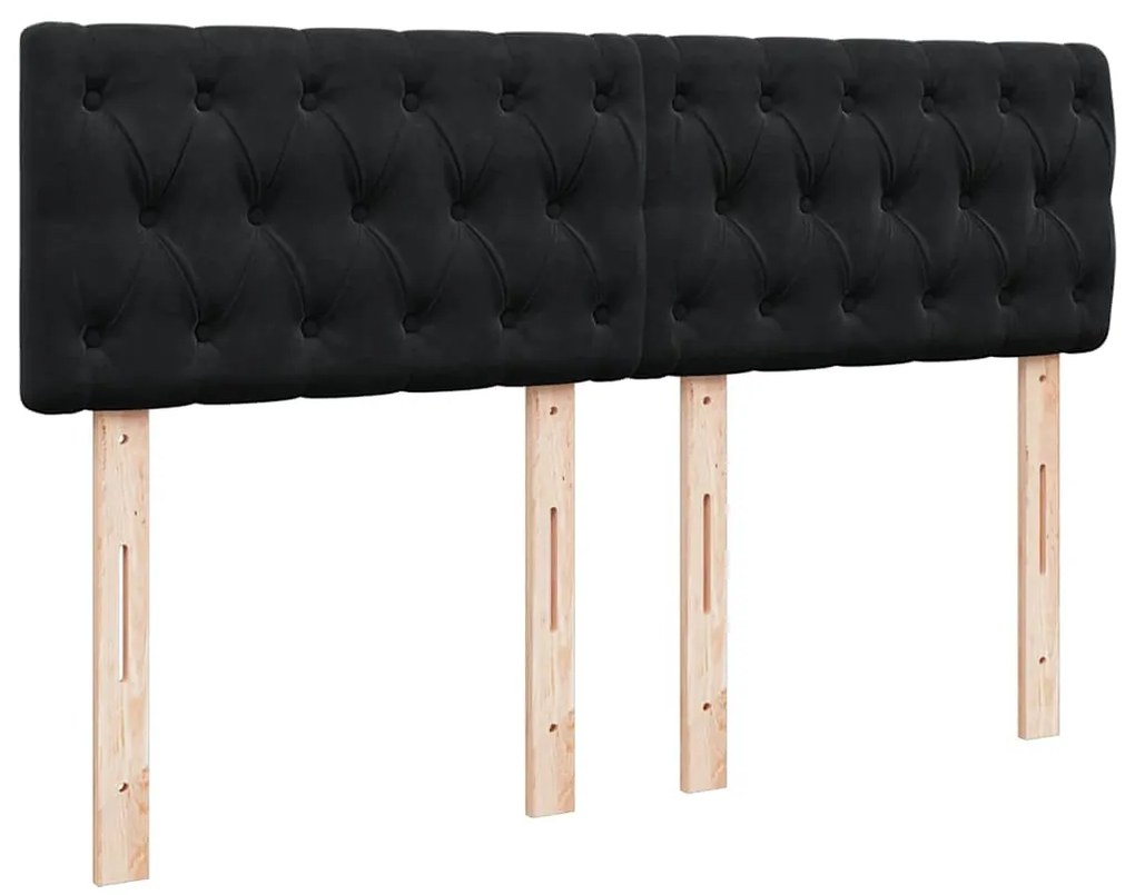 Estrutura de cama otomana com colchão 140x200 cm veludo preto