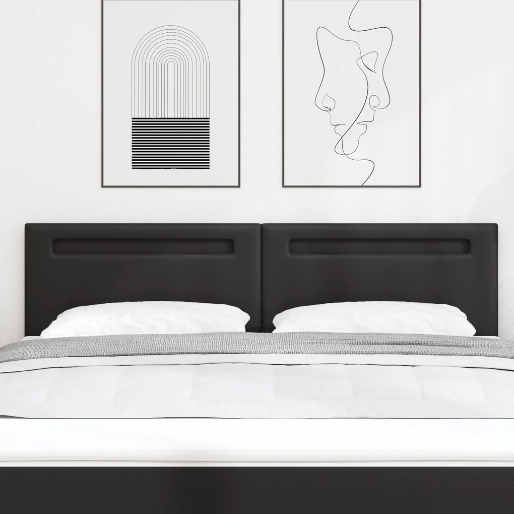 Cabeceira vidaXL Design Simples Preto 180 cm Couro Sintético