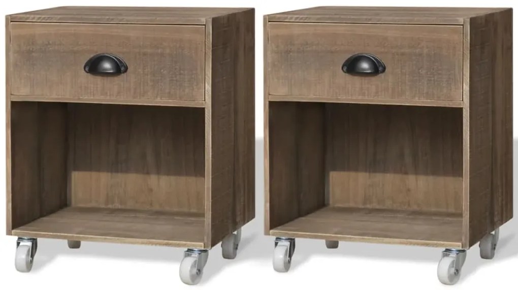 Mesas de cabeceira 2 pcs madeira sólida castanho