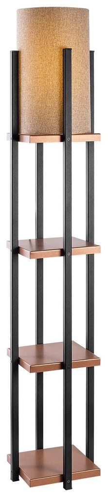 Candeeiro de Pé 7114 - Preto e Cobre - 25 x 25 x 130 cm