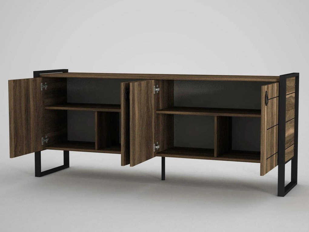 Aparador Lost – Nogueira (180 x 77,6 x 44,5 cm) | Estilo Moderno com F