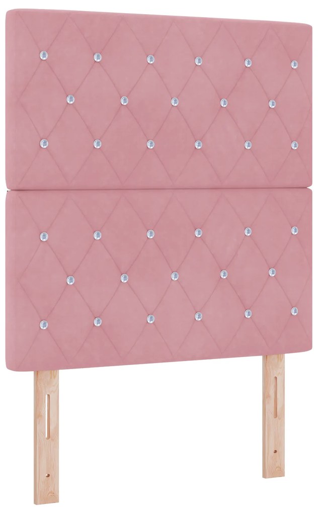 Cabeceira vidaXL Cristal Botão Tufted Rosa 80 cm Veludo, Cabeceira vid