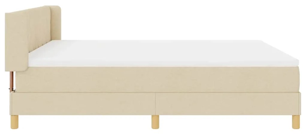 Cama Box Spring com Colchão em Tecido Creme, 180x200 cm