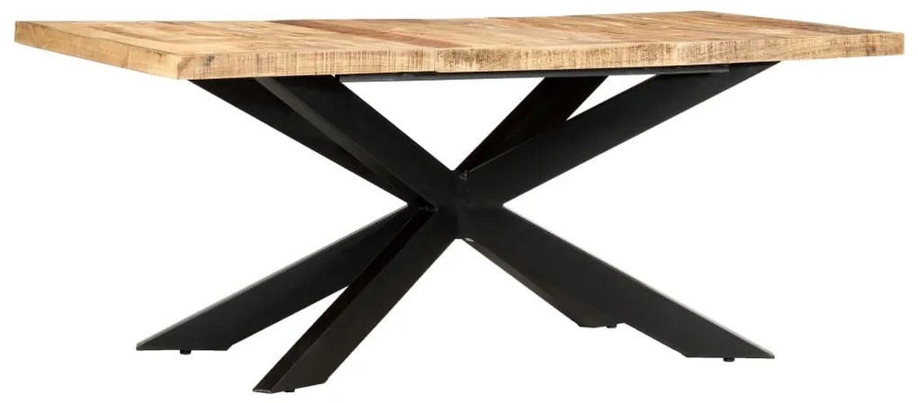 Mesa de jantar 180x90x76 cm madeira de mangueira maciça áspera