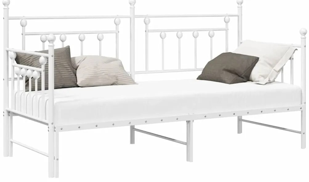 Daybed vidaXL com Cama Auxiliar Branca 75x190 cm em Aço