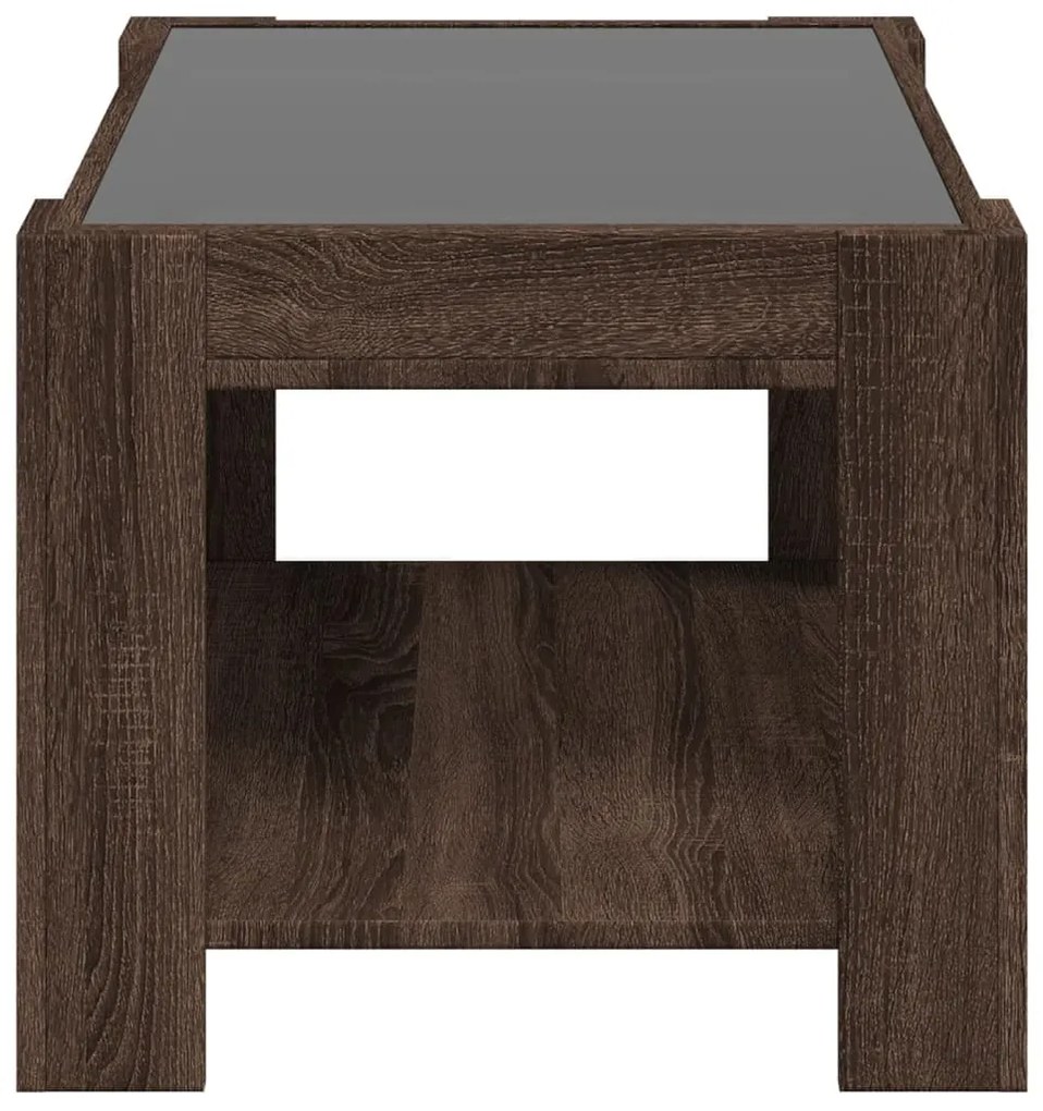 Mesa de centro c/ LEDs 73x53x45 cm derivados de madeira
