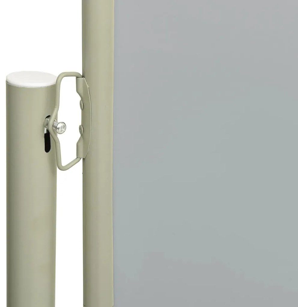 Toldo lateral retrátil para pátio 140x300 cm cinzento