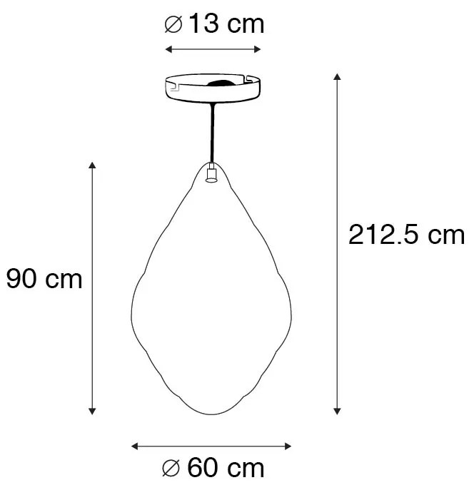 Candeeiro de suspensão oriental dourado 90 cm - Nidum Oriental