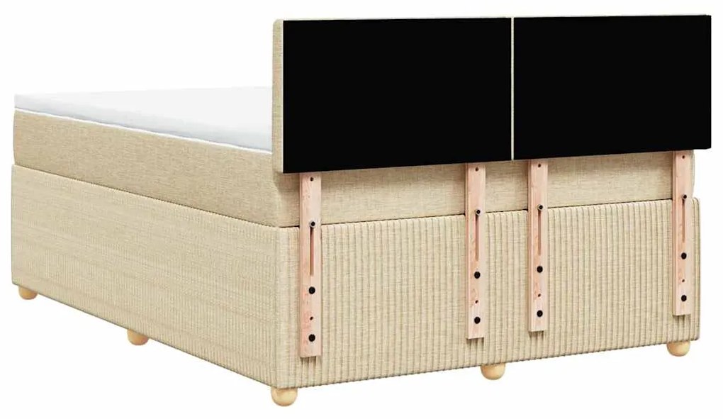 Cama com molas/colchão 140x200 cm tecido cor creme