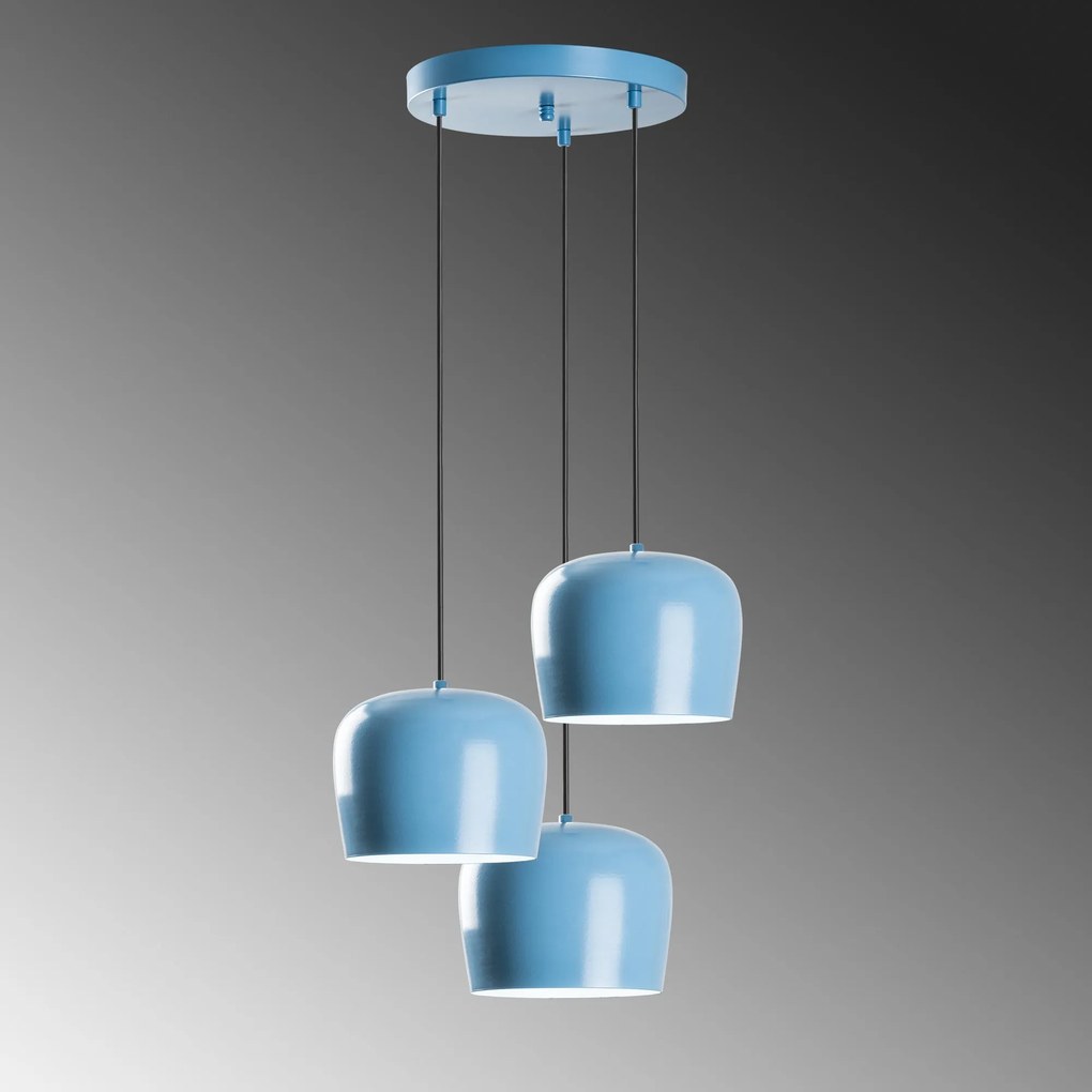 Candeeiro Suspenso Yozgat – Azul Claro – Ø45 cm