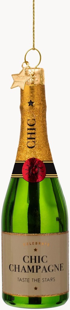 Ornamento de Natal artesanal Champagne Bottle