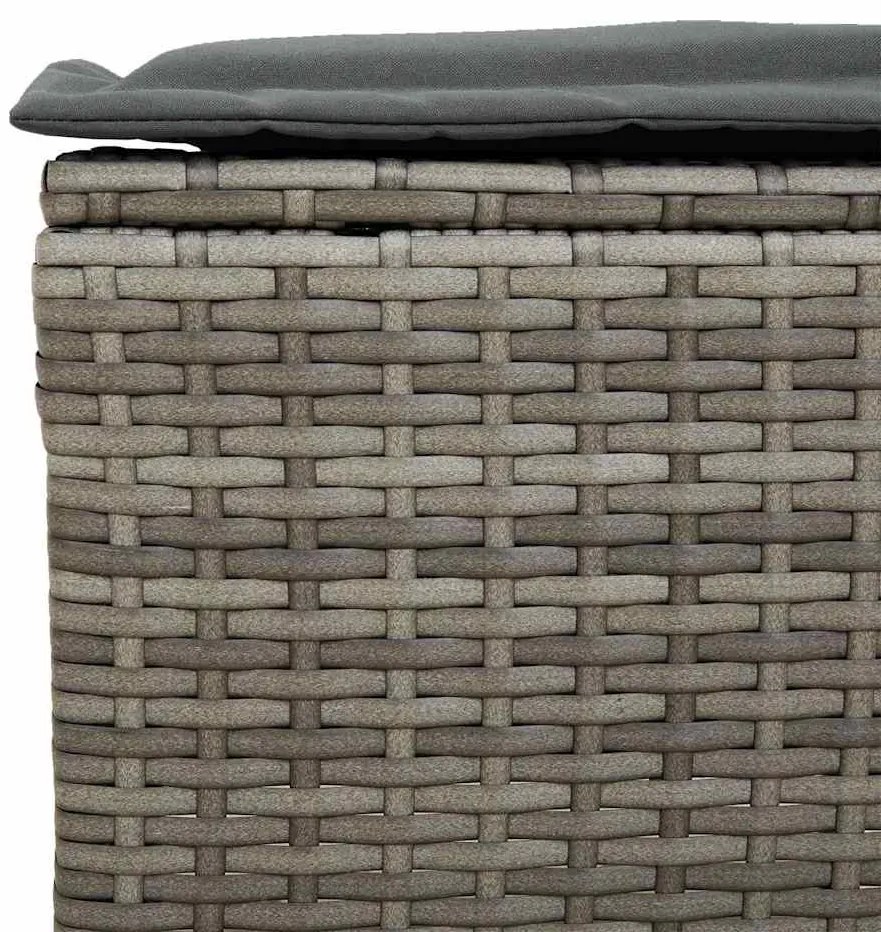 6 pcs conjunto sofás de jardim com almofadões vime cinzento