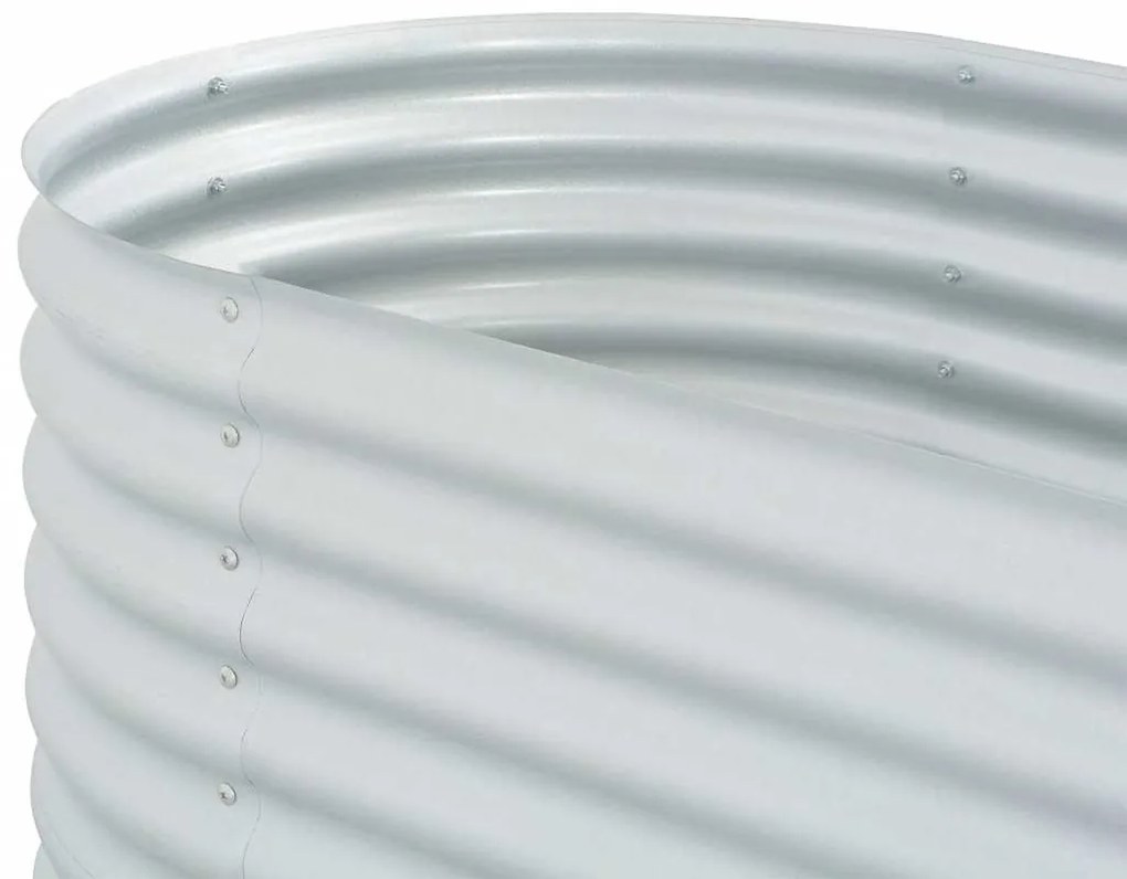 Canteiro elevado de jardim aço galvanizado 320x80x81cm prateado