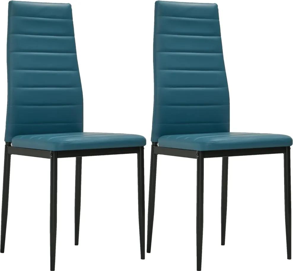 Cadeiras de jantar 2 pcs couro artificial azul mar