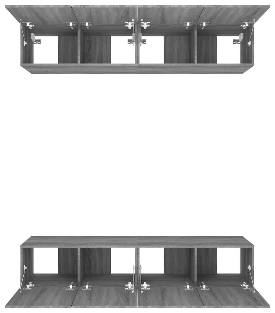 Móveis TV 4 pcs 80x30x30cm derivados de madeira cinzento sonoma