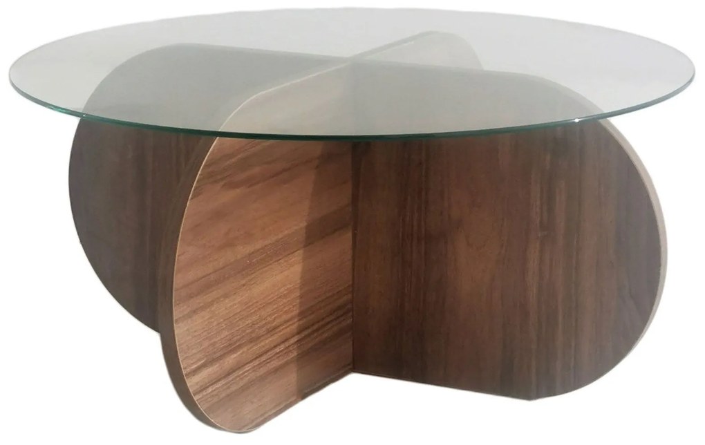 Mesa de Café Bubble - Nogueira - 75x35x75 cm