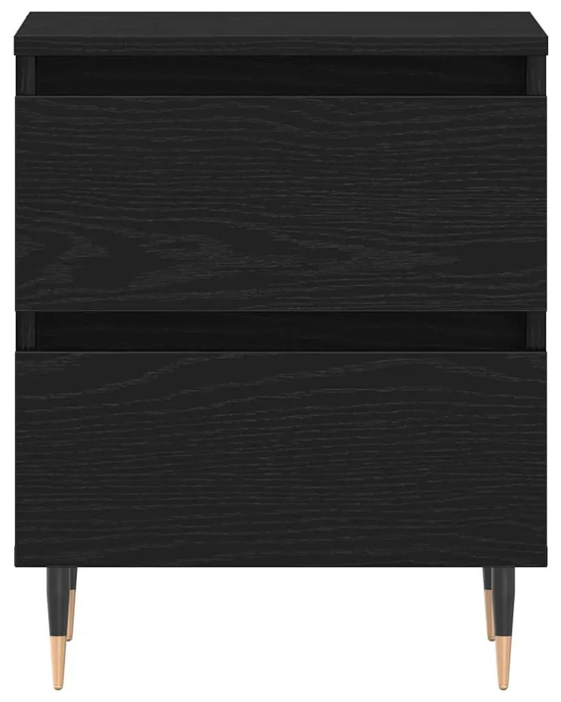 Camas de Cabeceira vidaXL 2 pcs Preto Carvalho 40x35x50 cm Madeira de
