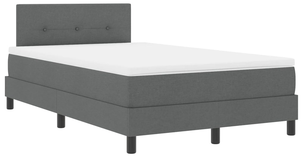Cama Box Spring com Colchão Cinza Escuro 120x190 cm Tecido