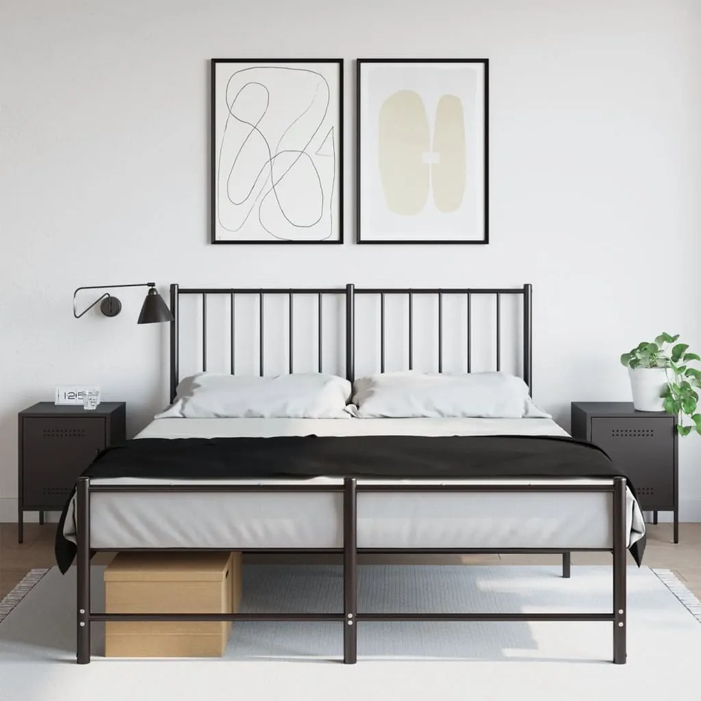 vidaXL Mesas de cabeceira 2 pcs 36x39x50,5cm aço preto