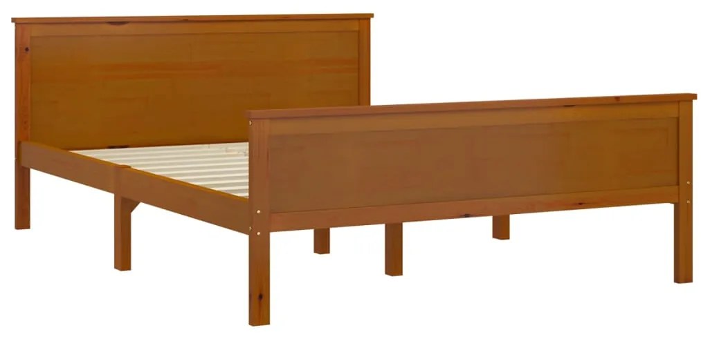 Estrutura de cama 160x200 cm madeira pinho maciço castanho mel