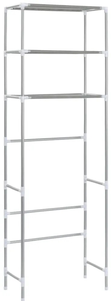 Estante de 3 prateleiras p/ casa de banho 53x28x169 cm prateado