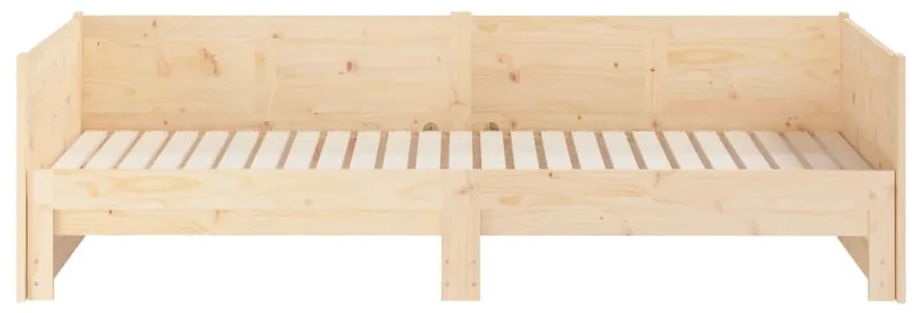 Sofá-cama de puxar pinho maciço 2x(90x190) cm