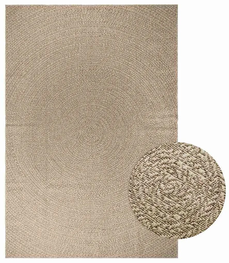 Tapete ZIZUR bege 200x290 cm aspeto de juta interior e exterior