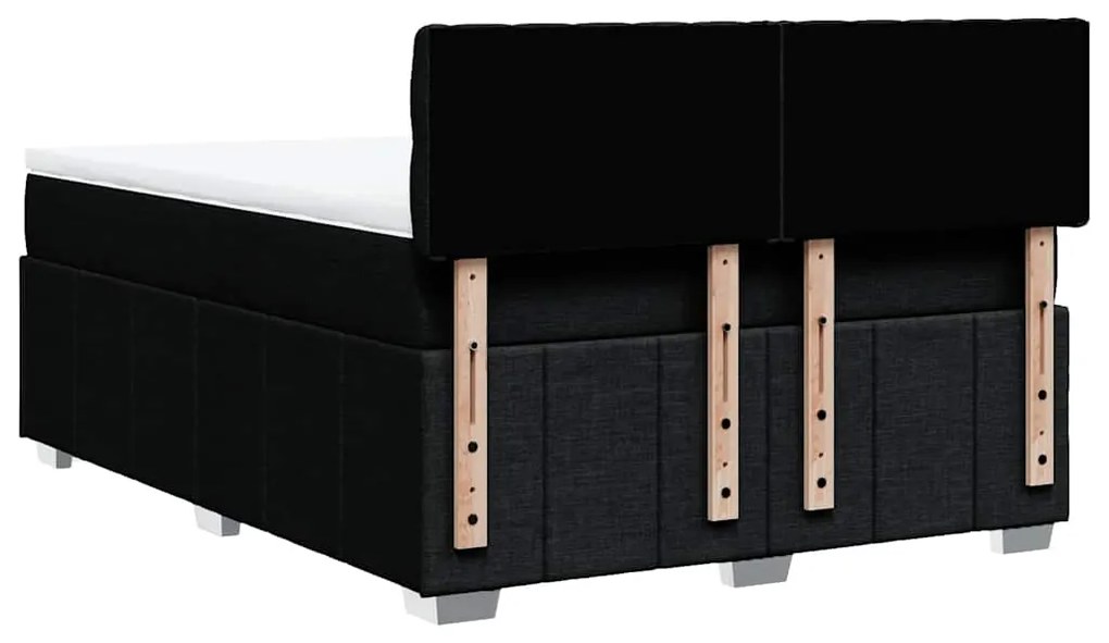 Cama com molas/colchão 140x190 cm tecido preto