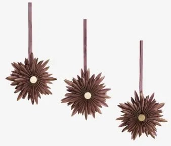 Pack De 3 Enfeites De Natal Em Papel Livois Castanho Castor - Sklum
