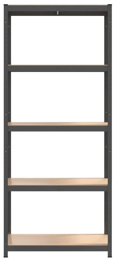 Estante 5 prateleiras 3 pcs madeira processada/aço antracite