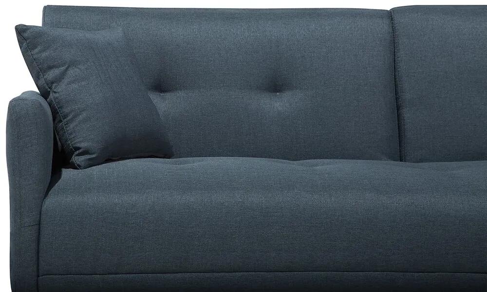 Sofá-cama de 3 lugares em tecido azul acinzentado LUCAN Beliani