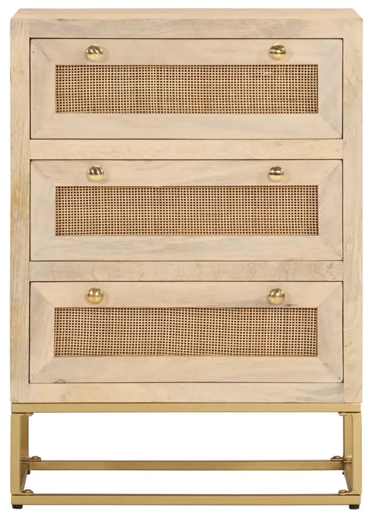Cómoda 55x30x76 cm madeira de mangueira maciça e ferro