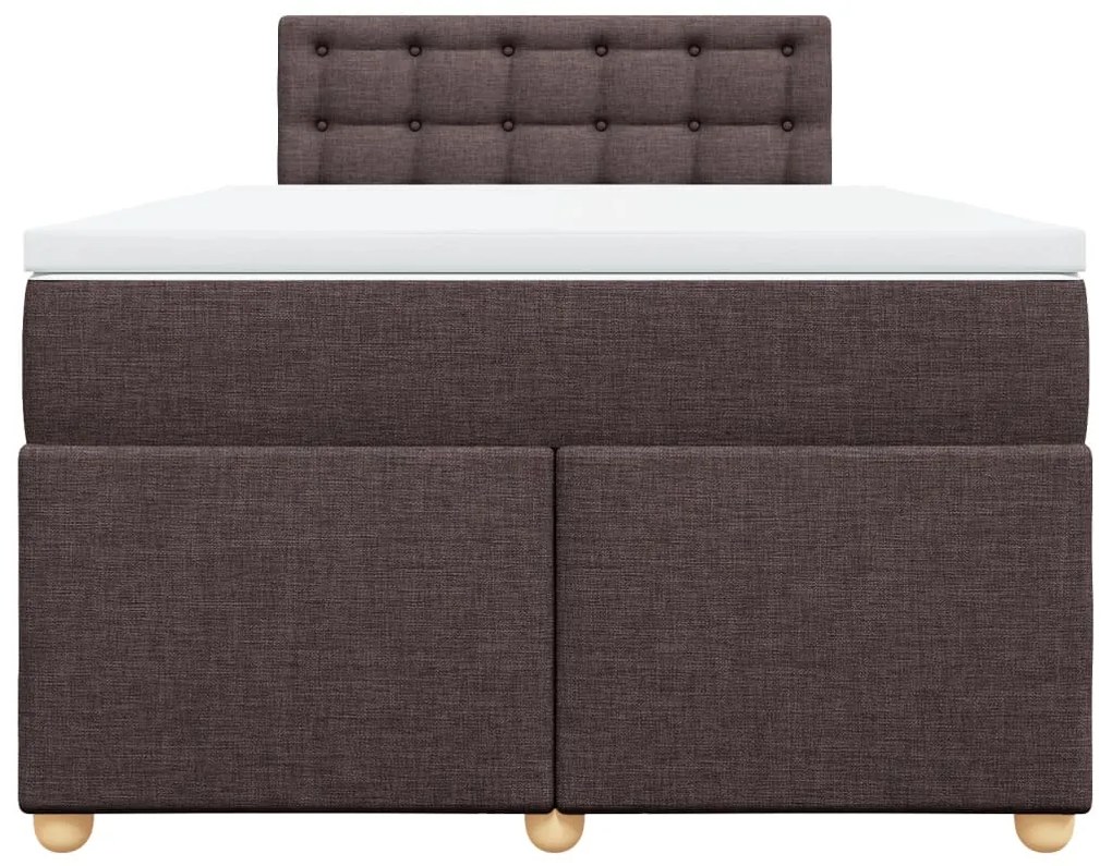 Cama boxspring com colchão 120x190 cm tecido castanho-escuro