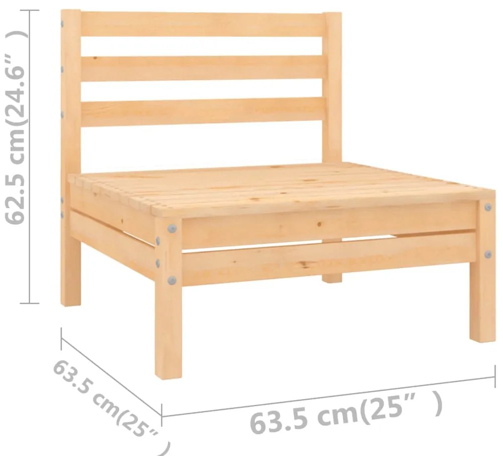 11 pcs conjunto lounge de jardim pinho maciço
