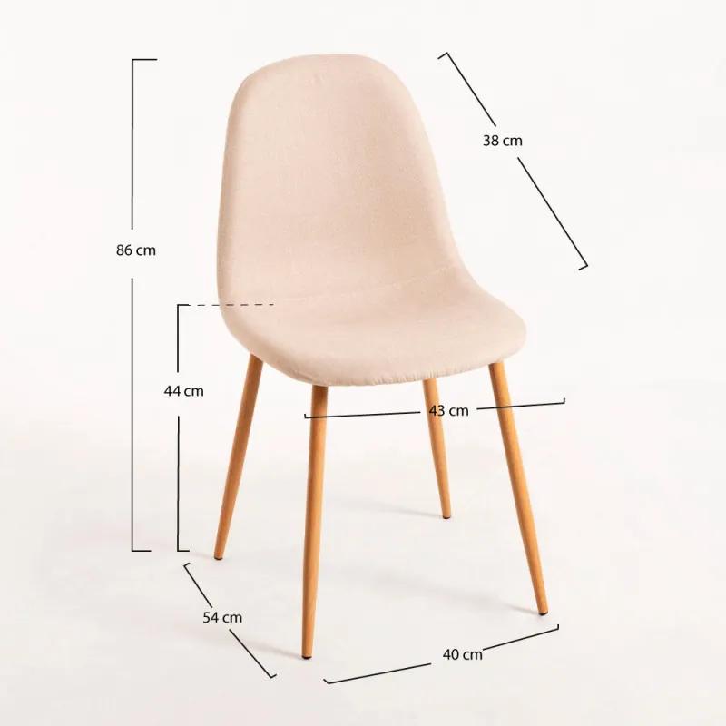 Cadeira Teok Tecido - Beige